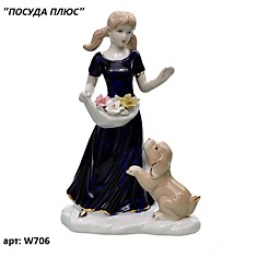 Статуэтка Девочка с собакой 17 см