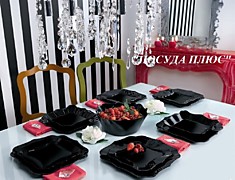 Столовый сервиз LUMINARC AUTHENTIC black АУТЕНТИК черный (19 пр.) .