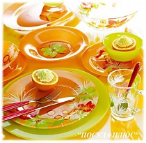 LUMINARC POP FLOWERS ORANGE оранжевые цветы , POP FLOWER GREEN Зеленые цветы