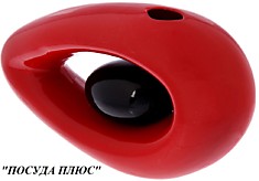 Ваза "Овал" красно-чёрная Керамика 