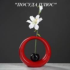 Ваза "Орбита", красный цвет, 24 см
