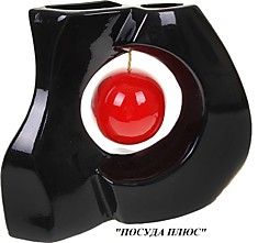 Ваза ЧЕРНО- КРАСНАЯ "принцип",  24см