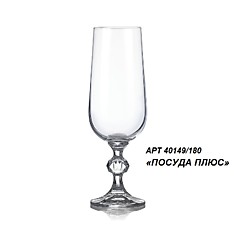 Бокалы для шампанского 180 мл. Bohemia Crystal Claudia  Клауди 40149/180, 6 шт.