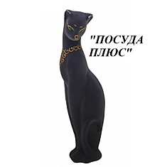 Статуэтка КОТ керамика черная