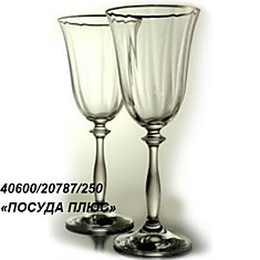 Набор фужеров для вина 6 шт. Bohemia Crystal Angela Анжела  ЗОЛ/ОБ РЕФЛЁНЫЕ 40600/20787/250