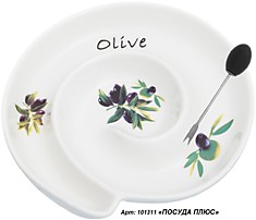 Блюдо 16,3*16,3*2,3 см. 170 мл. "Улитка Оливки" + шпажка