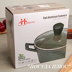Кастрюля литая 24СМ Honhey индукция